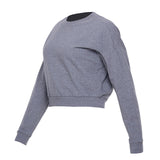 Women's Sweatshirt Long Sleeve Thin Backless Yoga Clothes Outdoor Running Round Neck Loose Pullover Autumn Gym Crop Top