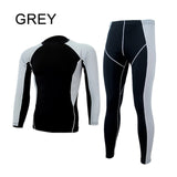 XINTOWN New Fitness Men's Gym Clothes Set suits For bodybuilding Running Pants Sports Leggings + Long Sleeve Tshirts sports wear