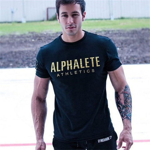 Mens summer Gym clothing white cotton T Shirt Fitness Bodybuilding Crossfit workout Shirts sports Short sleeve tee Tops clothes