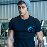 Mens summer Gym clothing white cotton T Shirt Fitness Bodybuilding Crossfit workout Shirts sports Short sleeve tee Tops clothes