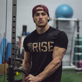 Mens gym training Brand t shirt Fitness Bodybuilding short sleeve cotton shirts Run workout clothes Crossfit tee tops clothing