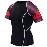 Summer Men Compression Skull 3d printed Short t shirt Run jogging Skin Tight Base Layer gym Fitness workout MMA tee Tops clothes