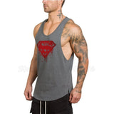 Brand Bodybuilding clothes Fitness Tank Top Men Workout Superman Vest Gyms Stringer Sleeveless Shirt sportswear Undershirt