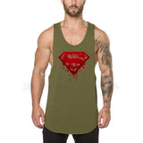 Brand Bodybuilding clothes Fitness Tank Top Men Workout Superman Vest Gyms Stringer Sleeveless Shirt sportswear Undershirt