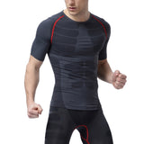 Workout Sports Breathable Quick Drying Tops T-shirts Men Athletic Compression Short Sleeve Sport Tight Shirt Gym Clothes