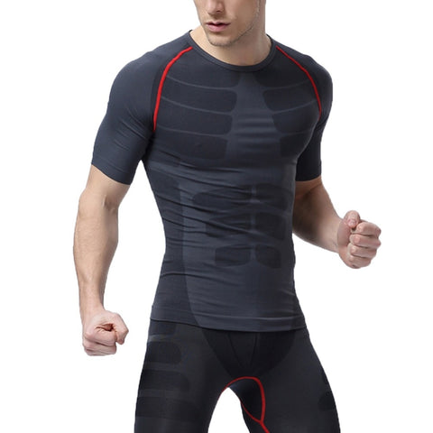 Workout Sports Breathable Quick Drying Tops T-shirts Men Athletic Compression Short Sleeve Sport Tight Shirt Gym Clothes