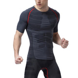 Workout Sports Breathable Quick Drying Tops T-shirts Men Athletic Compression Short Sleeve Sport Tight Shirt Gym Clothes