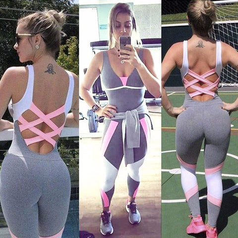 Sport Tracksuit Clothing Sport Wear Yoga Set Fitness Jumpsuit Gym Clothing Workout Clothes Bodysuit Women Sport Jogging Suit