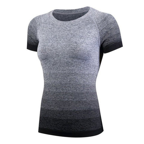 2017 Summer Women Gym Compression Shirts  Sport T-shirts Dry Quick Running Short Sleeve T-shirts Fitness Clothes Tees & Tops