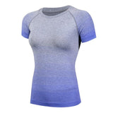 2017 Summer Women Gym Compression Shirts  Sport T-shirts Dry Quick Running Short Sleeve T-shirts Fitness Clothes Tees & Tops