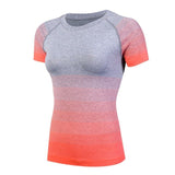 2017 Summer Women Gym Compression Shirts  Sport T-shirts Dry Quick Running Short Sleeve T-shirts Fitness Clothes Tees & Tops