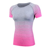 2017 Summer Women Gym Compression Shirts  Sport T-shirts Dry Quick Running Short Sleeve T-shirts Fitness Clothes Tees & Tops