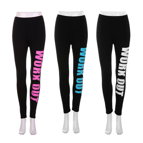 Hot Punk Rock Sports Leggings Women Pencil Fitness Workout Letters Print Pants Lady Gym Clothes Sportwear Leggins drop shipping