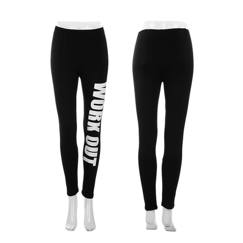 Hot Punk Rock Sports Leggings Women Pencil Fitness Workout Letters Print Pants Lady Gym Clothes Sportwear Leggins drop shipping