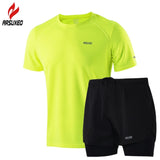 ARSUXEO Summer Men's Running Shorts Jersey Set Compression Jogging Quick Dry Sport T Shirt Running Suit Sportswear Gym Clothes