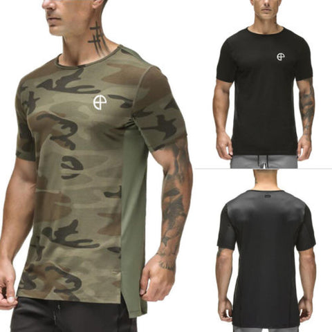 Hirigin Military 2018 New Men's Gym Muscle Top Short Sleeve Casual Tee Slim Fit T-Shirt Sport Clothes Tops Outwear
