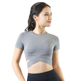 Black Grey Women Yoga Shirts Sexy Sports Top Fitness Crop Top Running Shirt Sport Gym Clothes Tank Tops Sportswear