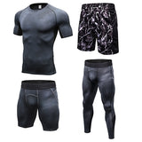 2018 Yuerlian Compression Men's Running Set Clothes Sport Joggers Trainning Gym Tracksuit For Men Gym Workout Sport Suit