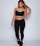 MAIJION Sexy Camisole Yoga Sports Set For Women Seamless Vest & Fitness Leggings Set Solid Gym Sport Suit Workout Clothes S-XXL