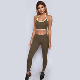 MAIJION Sexy Camisole Yoga Sports Set For Women Seamless Vest & Fitness Leggings Set Solid Gym Sport Suit Workout Clothes S-XXL