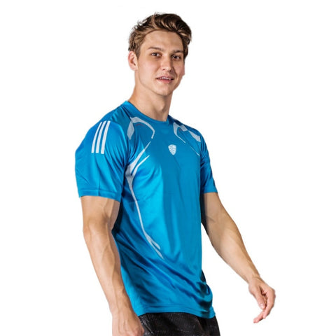 Sport Soild Colors Man Fitness Shirt T-shirt Running Breathable Running Quick-Drying Stretch Tops T-shirt Cool Gym Clothes