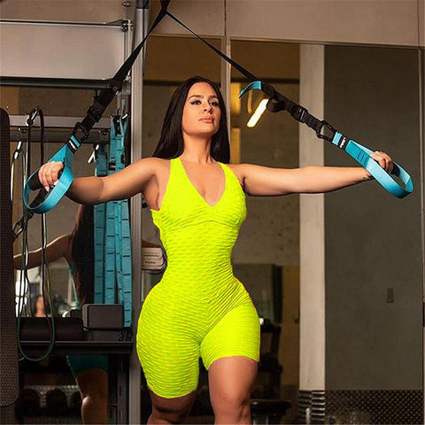 Sexy Women's One-piece Sportswear Backless Yoga Workout Clothes Overall Sports Suit Running Gym Training Jumpsuit Clothing