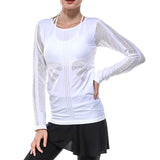 Spring Autumn Women Fitness Shirt Women Running Gym Clothes Hollow Out Breathable Women Solid Long Sleeve Base O-Neck Shirt